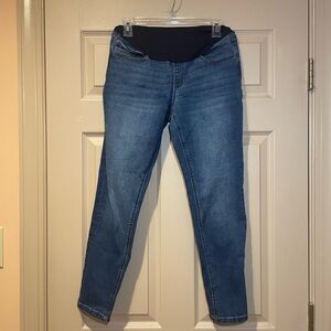 Savi Parker New York Blue Denim Maternity Jeans, Stretch Panel, Size Medium (8?)